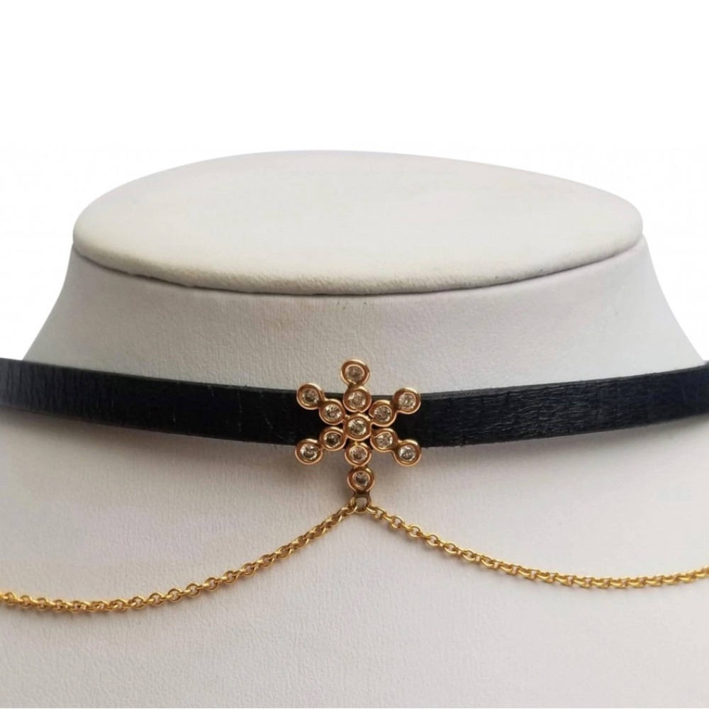 Jacquie Aiche 14k gold chain choker diamonds